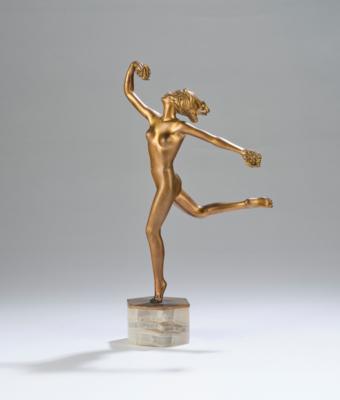 Josef Lorenzl (Vienna, 1872-1950), a bronze female dancer, designed in Vienna in around 1930 - Jugendstil and 20th Century Arts and Crafts