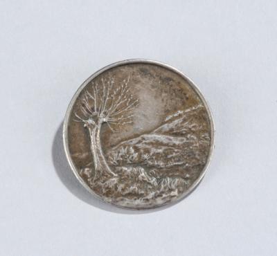 Th. Blume, a silver brooch with a tree in a hilly landscape, c. 1920 - Jugendstil and 20th Century Arts and Crafts