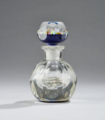 A bottle with stopper with millefiori decor, in the manner of Murano - Jugendstil e arte applicata del XX secolo