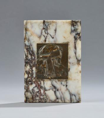 Stanislav Sucharda (1866-1916), a bronze plaque mounted on marble with an Arab in profile, c. 1900 - Jugendstil and 20th Century Arts and Crafts