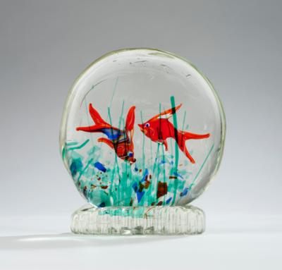An aquarium with two fish, Murano, c. 1960 - Jugendstil e arte applicata del XX secolo