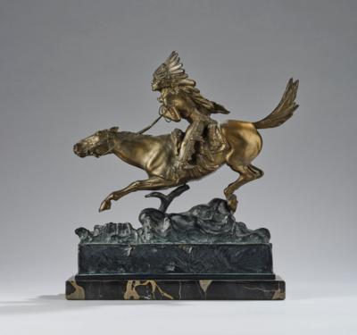 A bronze object: equestrian on a horse, c. 1900/1920 - Jugendstil e arte applicata del XX secolo