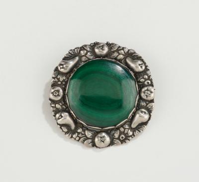 A 935 silver brooch with malachite, Theodor Fahrner, Pforzheim, c. 1900/15 - Jugendstil and 20th Century Arts and Crafts