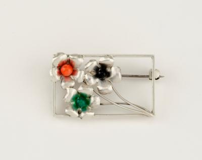 A sterling silver brooch with floral motifs, Vienna, c. 1915/20 - Jugendstil and 20th Century Arts and Crafts