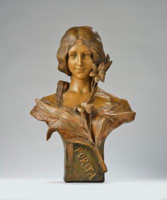 A bust 'Purita', designed by Prof. Ceccarelli, 12 March 1904, executed by Fritz Kochendörfer, Herzynia Manufaktur, Osterode - Secese a umění 20. století