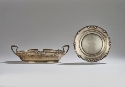 A jardinière and a tray with curved band decor, Rudolf Frank, Vienna, c. 1900 - Jugendstil e arte applicata del XX secolo