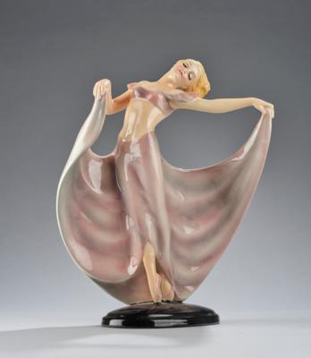 Josef Lorenzl, a female dancer, model number 1445, Keramos, Vienna, by c. 1949 - Secese a umění 20. století