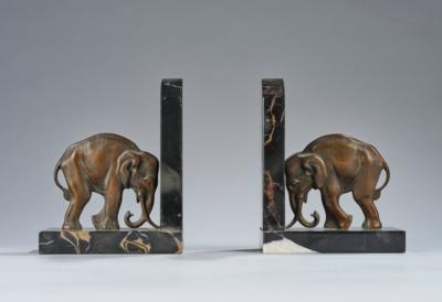 A pair of bronze book ends with elephants, c. 1930 - Jugendstil and 20th Century Arts and Crafts