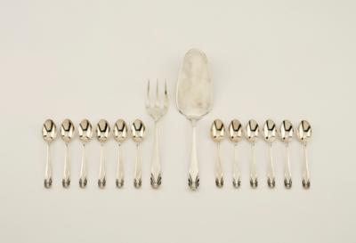Fourteen Art Déco dessert cutlery pieces made of 835 silver, Netherlands, 1934 - Jugendstil and 20th Century Arts and Crafts