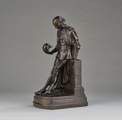 Alexander Sándor Járay (Temésvar 1870-1943 London), a bronze object: Josef Kainz as Hamlet, c. 1910 - Jugendstil and 20th Century Arts and Crafts