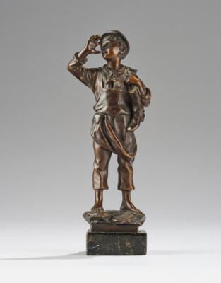M. v. Schack, a bronze figure of a cobbler, Aktien Gesellschaft Gladenbeck, Berlin Friedrichshagen, c. 1920 - Secese a umění 20. století