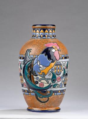 A vase with Ester decor from the Campina series, Amphora Werke Riessner, Stellmacher & Kessel, Czechoslovakia, Turn-Teplitz, c. 1918-38 - Secese a umění 20. století