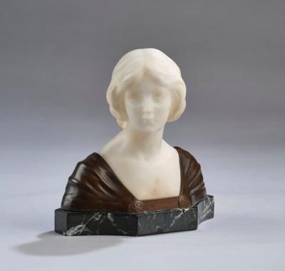 W. Sommer, an alabaster bust of a young woman, Austria or Germany, 1910 - Jugendstil and 20th Century Arts and Crafts
