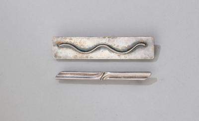 Two silver bar brooches, Richard Köberlin, Döbeln and Georg Pietsch, Westphalia, c. 1920/35 - Jugendstil and 20th Century Arts and Crafts