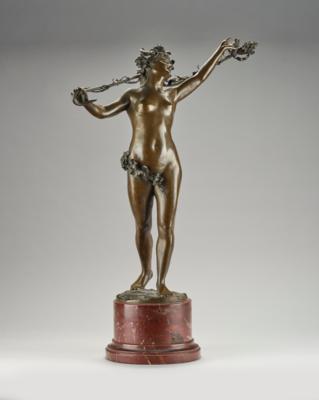 Bruno Kruse (Germany, 1855-1923), a bronze figure: dancing bacchante, c. 1900 - Jugendstil e arte applicata del 20 secolo