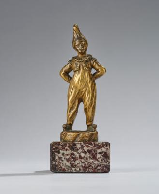 George Omerth (Frankreich, 1895-bis ca. 1925), Bronzefigur: Pierrot, Frankreich, um 1920 - Kleinode des Jugendstils & Angewandte Kunst des 20. Jahrhunderts