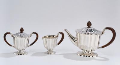 Gustav Beran, a three-piece silver service, “Paris”, Gerritsen & van Kempen, Netherlands. The service was awarded the “Diploma d'honneur” at the 1937 World’s Fair in Paris. - Jugendstil and 20th Century Arts and Crafts