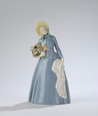 Johanna Meier-Michel, a spring season figurine, model number 1143, executed by Wiener Kunstkeramische Werkstätte (WKKW), c. 1914 - Jugendstil e arte applicata del 20 secolo