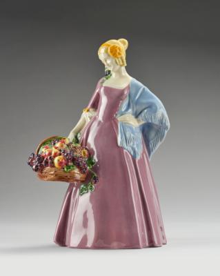 Johanna Meier-Michel, an autumn season figurine ("Herbst"), model number 1144, executed by Wiener Kunstkeramische Werkstätte (WKKW), c. 1914 - Jugendstil e arte applicata del 20 secolo