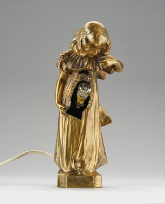 Leo Laporte-Blairsy (Toulouse 1865-1923 Paris), Bronzelampe in Form eines Mädchens (ohne Lampenschirm), um 1900/20 - Kleinode des Jugendstils & Angewandte Kunst des 20. Jahrhunderts
