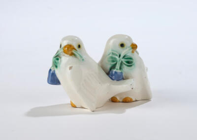 Michael Powolny, two sparrows (“Spatzenpaar No. 66a”), designed in around 1907, executed by Wiener Keramik or Vereinigte Wiener und Gmundner Keramik or Gmundner Keramik - Jugendstil and 20th Century Arts and Crafts