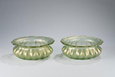 A pair of wide vases (bowls), Johann Lötz Witwe, Klostermühle for E. Bakalowits Söhne, Vienna, 1899 - Jugendstil e arte applicata del 20 secolo