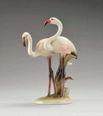 Rudolf Chocholka, flamingos, model number 2709, Keramos, Vienna, by c. 1949 - Secese a umění 20. století