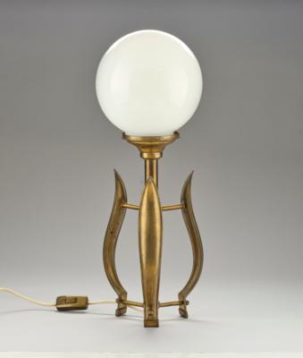 A brass floor lamp decorated with leaves, c. 1930 - Jugendstil e arte applicata del 20 secolo