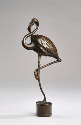 W. Sliwka, a bronze object: standing flamingo - Jugendstil and 20th Century Arts and Crafts
