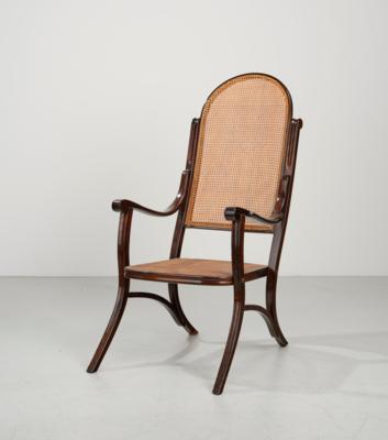 A fireplace armchair (“Kaminsessel/Kaminfauteuil”), model number 6403, designed before 1911, executed by Gebrüder Thonet, Vienna - Secese a umění 20. století