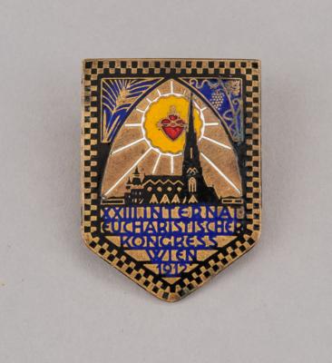 Abzeichen zum XXIII. Internationalen Eucharistischen Kongress Wien, 1912 - Kleinode des Jugendstils & Angewandte Kunst des 20. Jahrhunderts