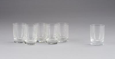 Adolf Loos, six liqueur beakers from the drinking set no. 248, designed in 1931, manufactured by Zahn & Göpfert, Blumenbach for J. & L. Lobmeyr, Vienna - Secese a umění 20. století