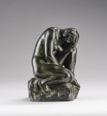 Bretislav Benda (1897-1983), a bronze object of a seated female nude - Secese a umění 20. století