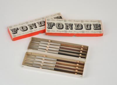Carl Auböck, eight fondue forks in original boxes, model 1012, Neuzeughammer Ambosswerk, before 1960 - Jugendstil and 20th Century Arts and Crafts