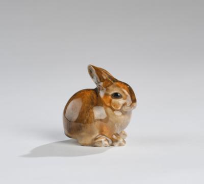 Eduard Klablena, a crouching hare (original title: “Haserl hockend”), no. 500, Langenzersdorf, c. 1918 - Jugendstil and 20th Century Arts and Crafts