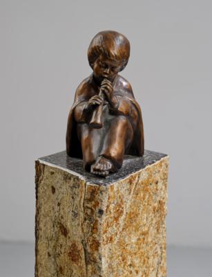 Helmut Bourger (Germany, 1929-1989), a bronze figure (“Flötenspieler”), model 09-14, 1986 - Jugendstil and 20th Century Arts and Crafts