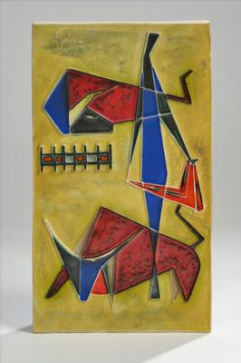 Helmut Friedrich Schäffenacker (Ulm, 1921-2010), a relief with expressive motifs - Jugendstil and 20th Century Arts and Crafts
