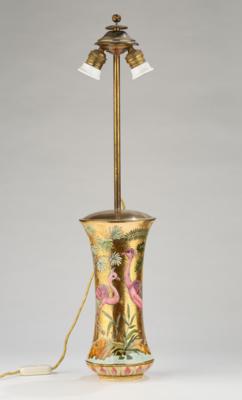 A lamp with flamingos and palm trees, model number 683, Zsolnay, Pécs, c. 1882-83 - Secese a umění 20. století