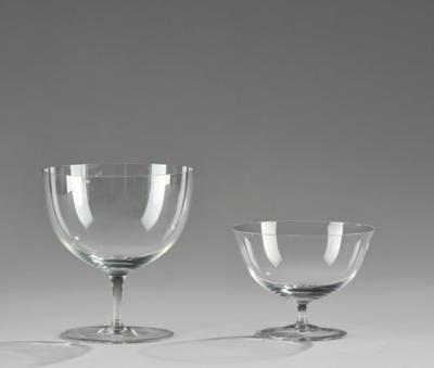 Oswald Haerdtl, twelve glasses from a table service, designed in 1924, executed by J. & L. Lobmeyr, Vienna - Secese a umění 20. století