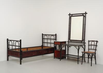 A rare five-piece bedroom in imitation bamboo or pepper cane, model number 151 (150 for the washstand frame), designed before 1890, executed by Gebrüder Thonet, Vienna - Jugendstil and 20th Century Arts and Crafts