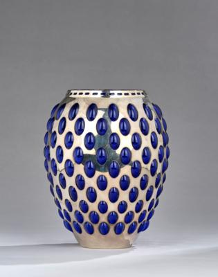 A blue glass vase with sterling silver mount, Florence, after 1968 - Secese a umění 20. století