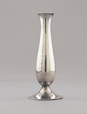 A silver vase with hammered decoration, Jezler, Switzerland - Jugendstil and 20th Century Arts and Crafts