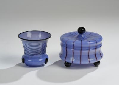 A vase and a lidded box, Johann Lötz Witwe, Klostermühle, c. 1914 - Jugendstil and 20th Century Arts and Crafts