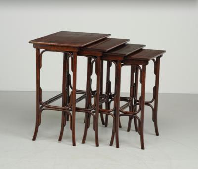 Four nesting tables, model number 10, designed before 1904, executed by Gebrüder Thonet, Vienna - Jugendstil and 20th Century Arts and Crafts