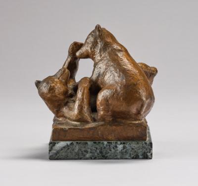 Walter Pochlatko (1901 Linz - Graz 1986), a bronze group: bears playing, 1956 - Secese a umění 20. století