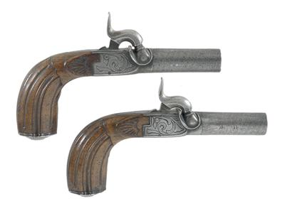 Paar Perkussions-Terzerolpistolen, - Antique Arms, Uniforms and Militaria