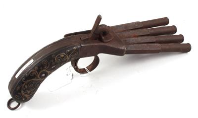 Entenfußpistole mit Kapselzündung, - Historische Waffen, Uniformen, Militaria