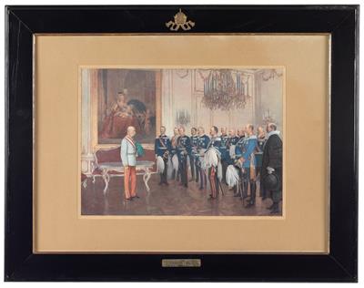Die deutsches Bundesfürsten huldigen Kaiser Franz Joseph I. am 7. Mai 1908 in Schloß Schönbrunn - Antique Arms, Uniforms and Militaria