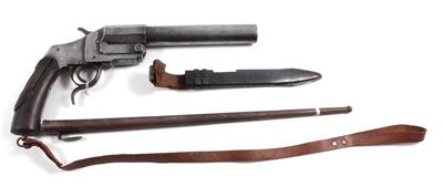 Konvolut Signalpistole und Bajonettscheiden, - Antique Arms, Uniforms and Militaria