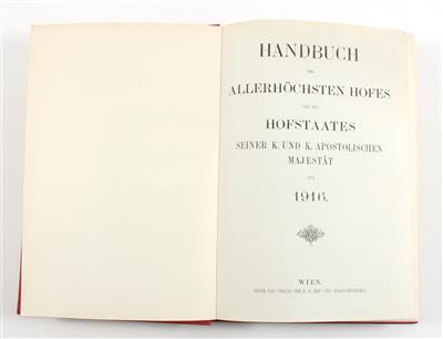 Handbuch des Allerhöchsten Hofstaates seiner K. und K. Apostolischen Majestät für 1916 - Historische Waffen, Uniformen, Militaria; Sonderteil: Die k.u.k. Armee im Ersten Weltkrieg